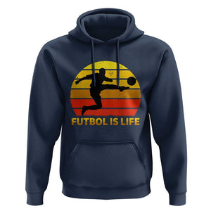 Funny Football Hoodie Futbol Is Life Vintage Soccer Lover TS11 Navy Print Your Wear