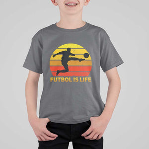 Funny Football T Shirt For Kid Futbol Is Life Vintage Soccer Lover TS11 Charcoal Print Your Wear