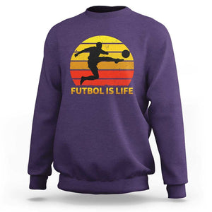 Funny Football Sweatshirt Futbol Is Life Vintage Soccer Lover TS11 Purple Print Your Wear