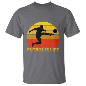 Funny Football T Shirt Futbol Is Life Vintage Soccer Lover TS11 Charcoal Print Your Wear