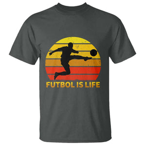 Funny Football T Shirt Futbol Is Life Vintage Soccer Lover TS11 Dark Heather Print Your Wear