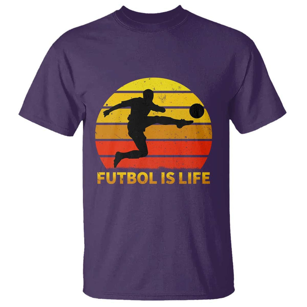 Funny Football T Shirt Futbol Is Life Vintage Soccer Lover TS11 Purple Print Your Wear