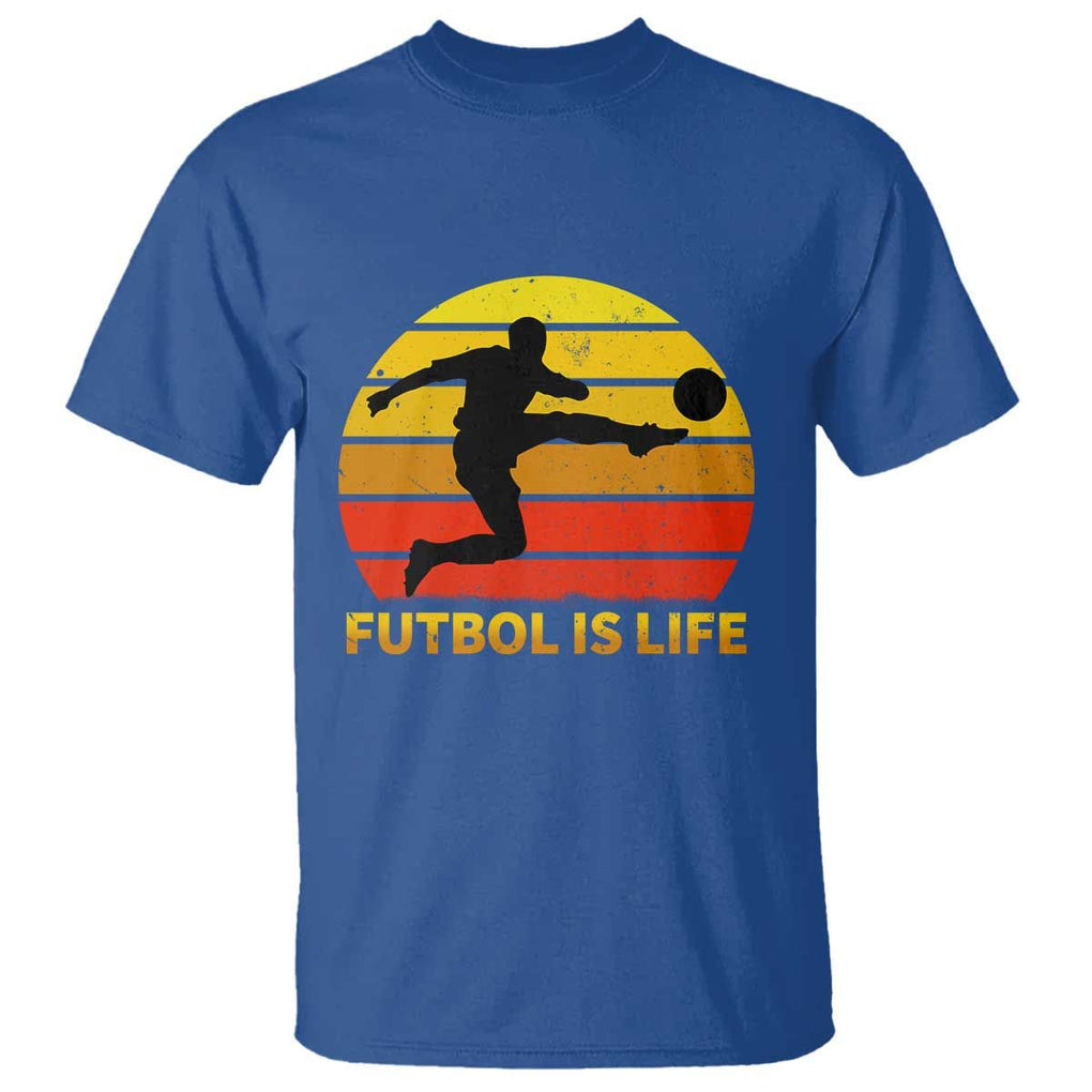 Funny Football T Shirt Futbol Is Life Vintage Soccer Lover TS11 Royal Blue Print Your Wear