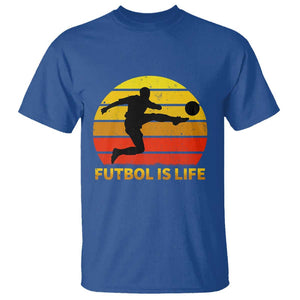 Funny Football T Shirt Futbol Is Life Vintage Soccer Lover TS11 Royal Blue Print Your Wear