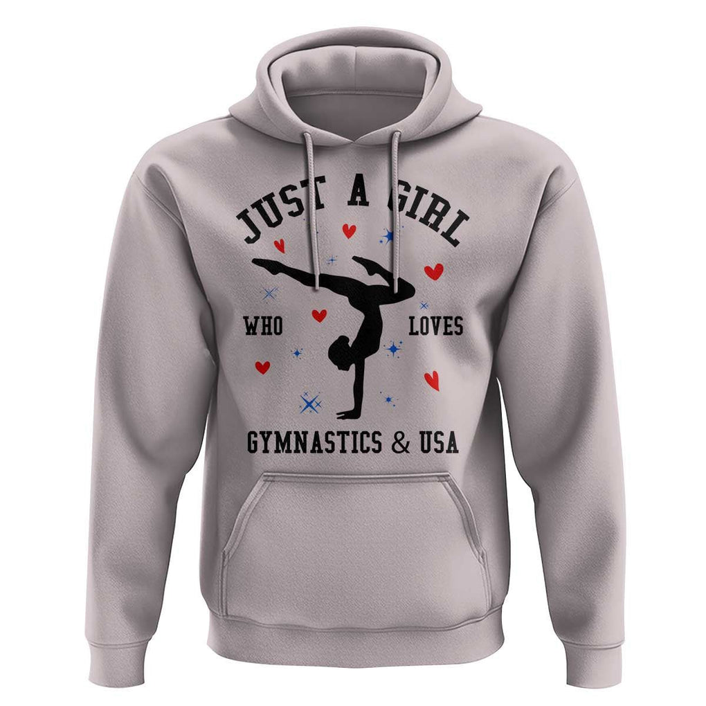 Just A Girl Who Loves Gymnastics And USA Hoodie Support Sport Gymnast TS11 Ice Gray Print Your Wear