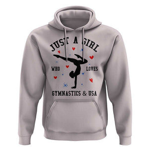 Just A Girl Who Loves Gymnastics And USA Hoodie Support Sport Gymnast TS11 Ice Gray Print Your Wear