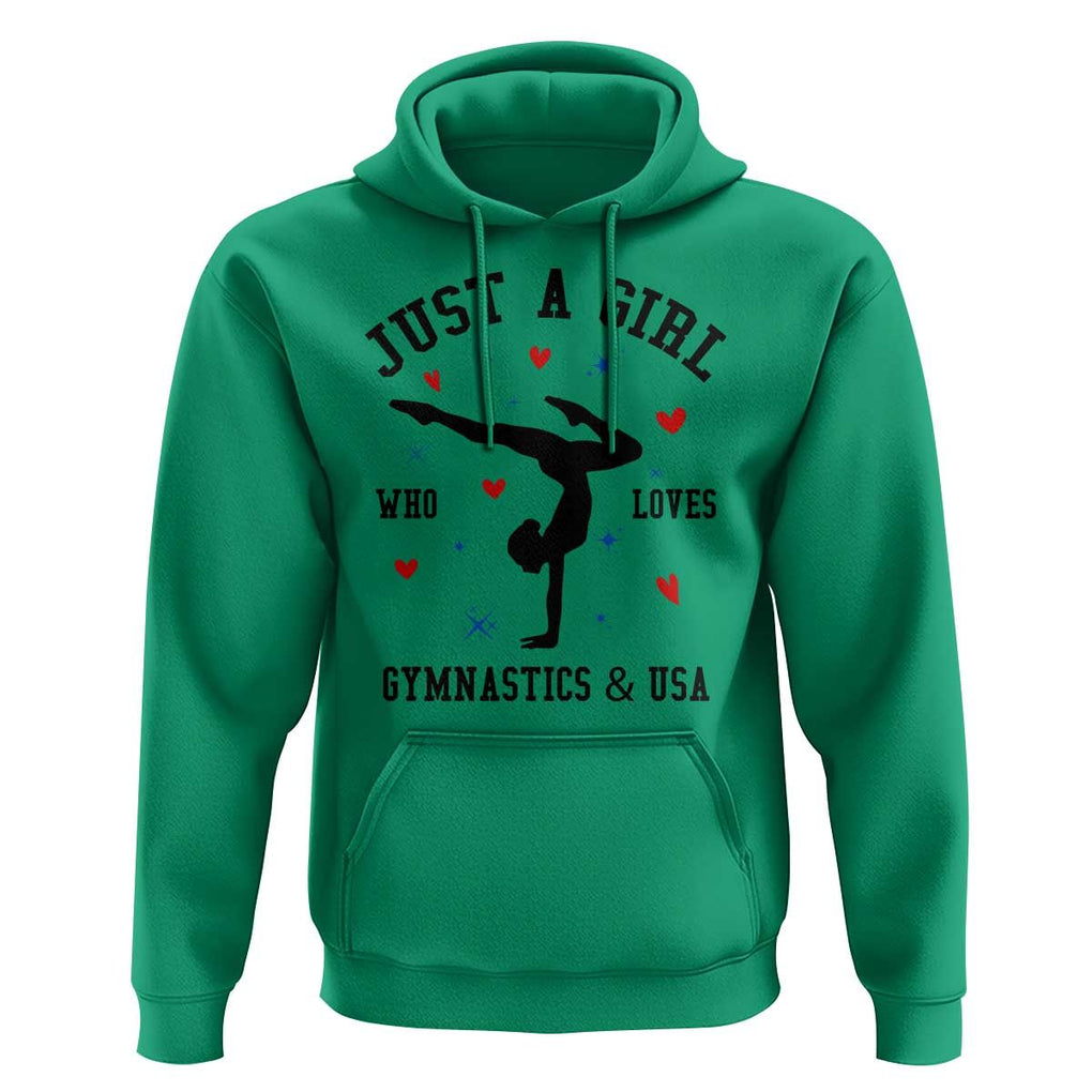 Just A Girl Who Loves Gymnastics And USA Hoodie Support Sport Gymnast TS11 Irish Green Print Your Wear