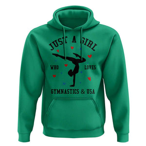 Just A Girl Who Loves Gymnastics And USA Hoodie Support Sport Gymnast TS11 Irish Green Print Your Wear