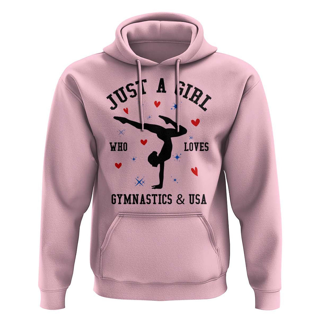 Just A Girl Who Loves Gymnastics And USA Hoodie Support Sport Gymnast TS11 Light Pink Print Your Wear