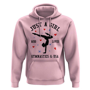 Just A Girl Who Loves Gymnastics And USA Hoodie Support Sport Gymnast TS11 Light Pink Print Your Wear