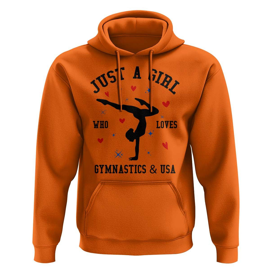 Just A Girl Who Loves Gymnastics And USA Hoodie Support Sport Gymnast TS11 Orange Print Your Wear