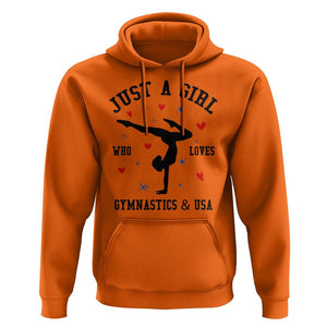 Just A Girl Who Loves Gymnastics And USA Hoodie Support Sport Gymnast TS11 Orange Print Your Wear