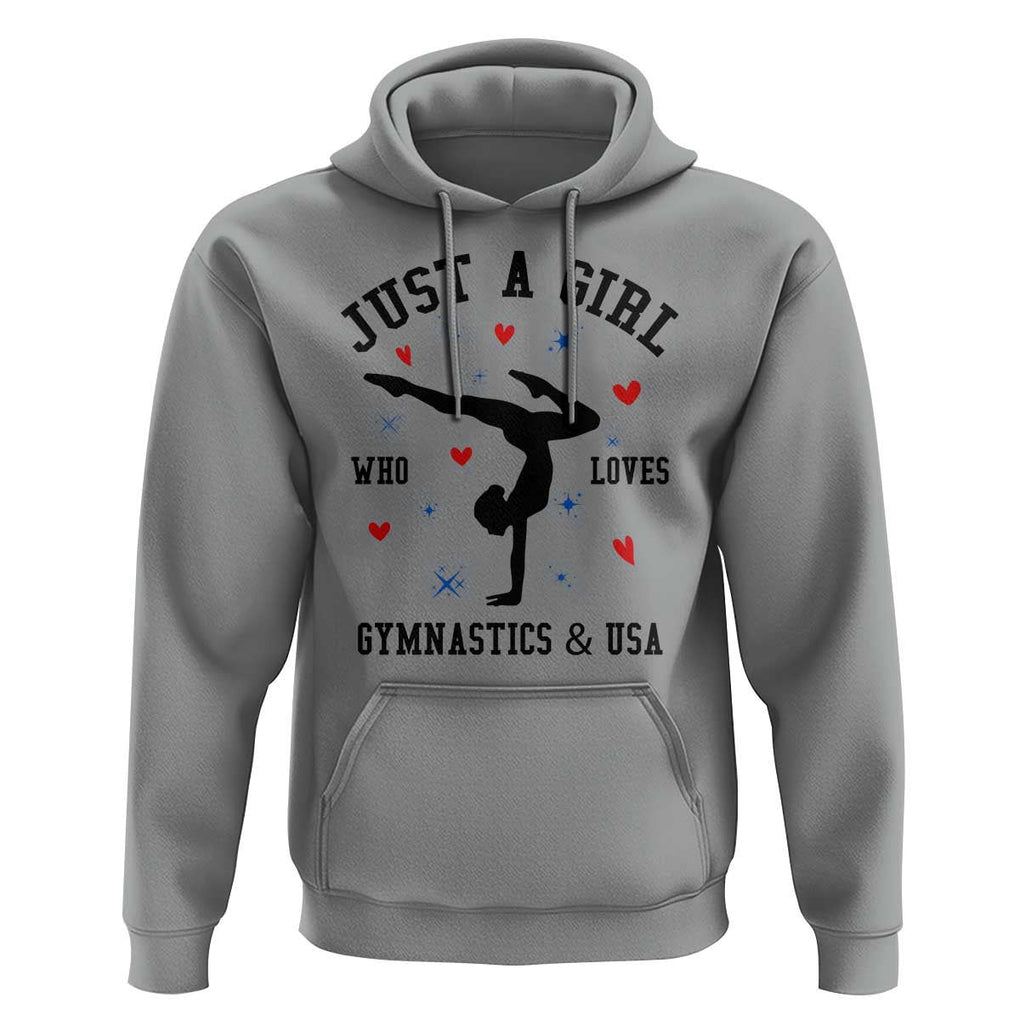 Just A Girl Who Loves Gymnastics And USA Hoodie Support Sport Gymnast TS11 Sport Gray Print Your Wear