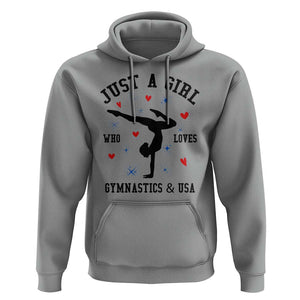 Just A Girl Who Loves Gymnastics And USA Hoodie Support Sport Gymnast TS11 Sport Gray Print Your Wear