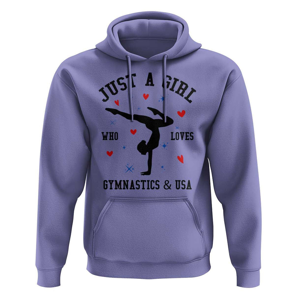 Just A Girl Who Loves Gymnastics And USA Hoodie Support Sport Gymnast TS11 Violet Print Your Wear