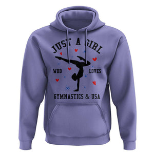 Just A Girl Who Loves Gymnastics And USA Hoodie Support Sport Gymnast TS11 Violet Print Your Wear