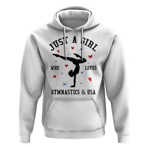 Just A Girl Who Loves Gymnastics And USA Hoodie Support Sport Gymnast TS11 White Print Your Wear