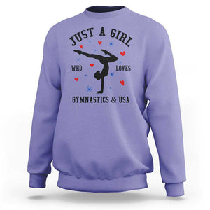 Just A Girl Who Loves Gymnastics And USA Sweatshirt Support Sport Gymnast TS11 Violet Print Your Wear