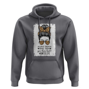 Funny Aunt Hoodie Love Spoil Give Them Back Auntie Life Messy Bun TS11 Charcoal Print Your Wear