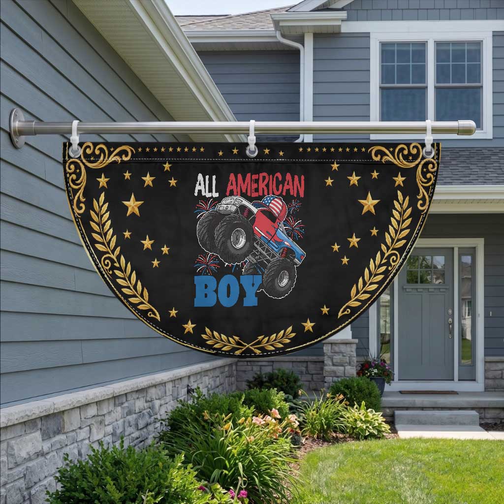 Funny All American Boy 4th Of July Patriotic Fan Flag Monster Trucks American Flag Fireworks TS11 2pcs pack Vintage Black Print Your Wear