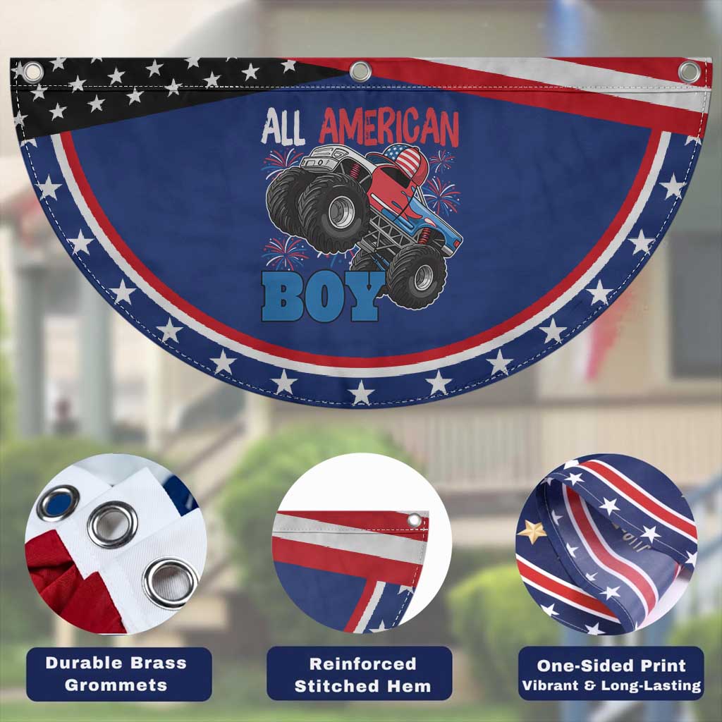 Funny All American Boy 4th Of July Patriotic Fan Flag Monster Trucks American Flag Fireworks TS11 Print Your Wear