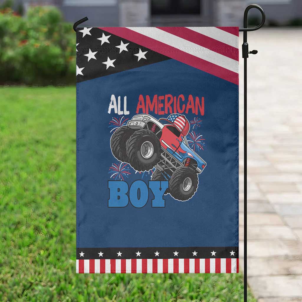 Funny All American Boy 4th Of July Garden Flag Monster Trucks American Flag Fireworks TS11 Classic Blue Black Print Your Wear