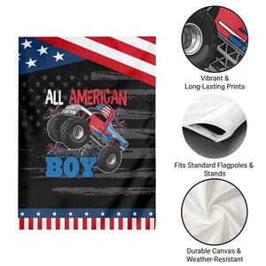 Funny All American Boy 4th Of July Garden Flag Monster Trucks American Flag Fireworks TS11 Print Your Wear
