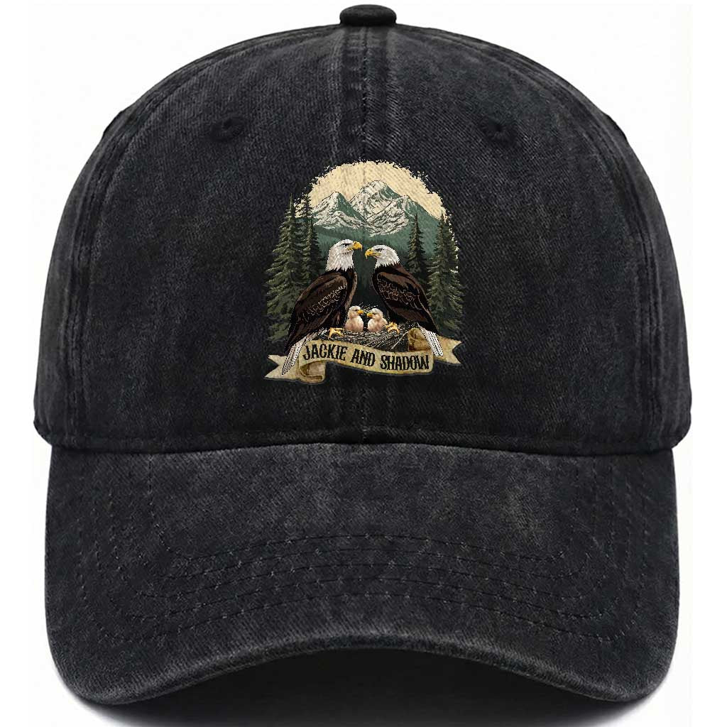 Funny Jackie And Shadow Eagle Family Matching Washed Cotton Baseball Cap Eagle Lover TS11 Print Your Wear