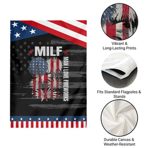 Funny MILF Man I Love Fireworks Garden Flag American Patriotic July 4th US Flag TS11 Print Your Wear