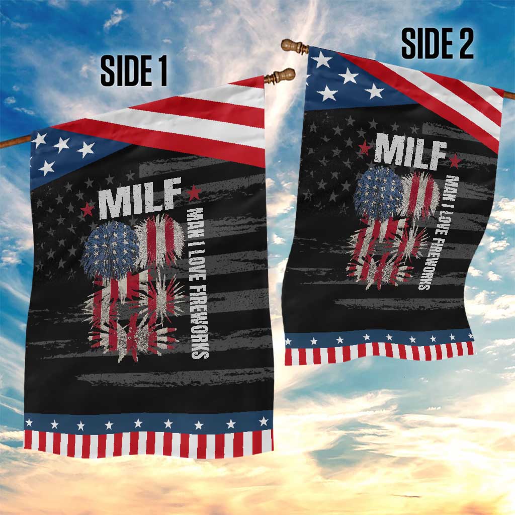 Funny MILF Man I Love Fireworks Garden Flag American Patriotic July 4th US Flag TS11 Print Your Wear