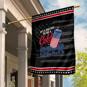 Funny 4th of July Drinking Garden Flag Its A Bad Day To Be A Cold Beer American Flag TS11 Distressed Black Red Print Your Wear
