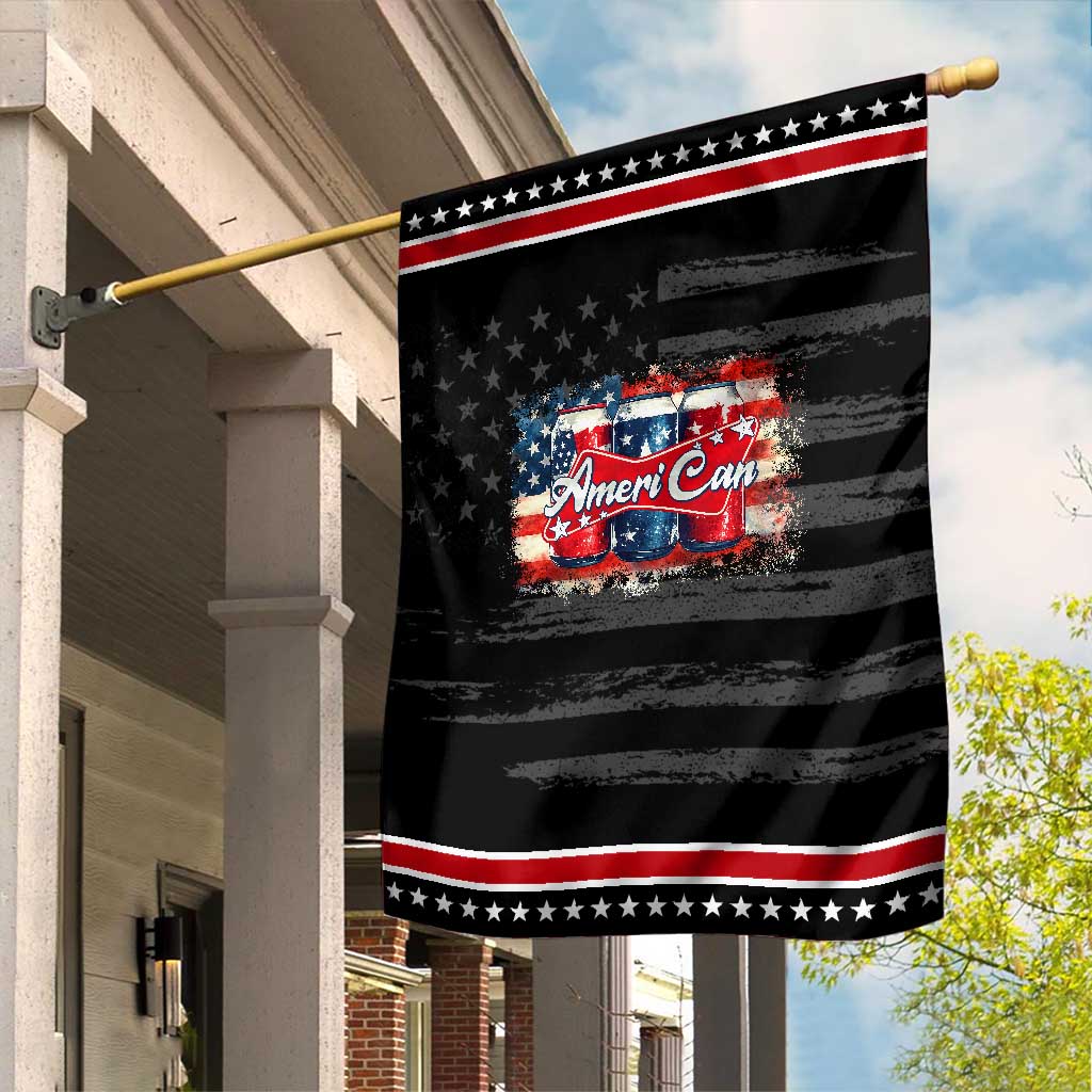 Funny AmeriCan Beer 4th of July Drinking Garden Flag American Flag USA Beer Can TS11 Distressed Black Red Print Your Wear
