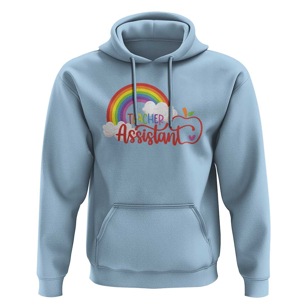 Teacher Assistant Hoodie Back To School Rainbow Apple Cloud TS11 Light Blue Print Your Wear