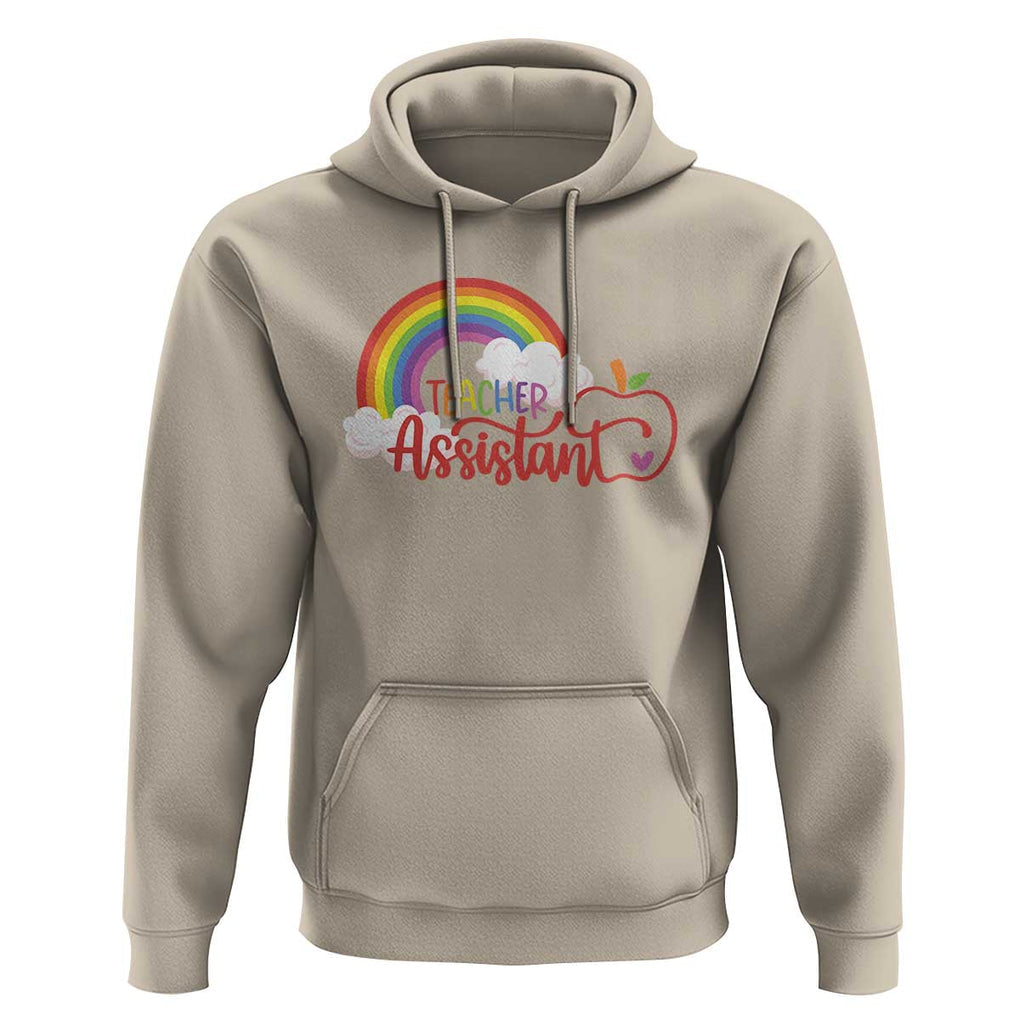 Teacher Assistant Hoodie Back To School Rainbow Apple Cloud TS11 Sand Print Your Wear