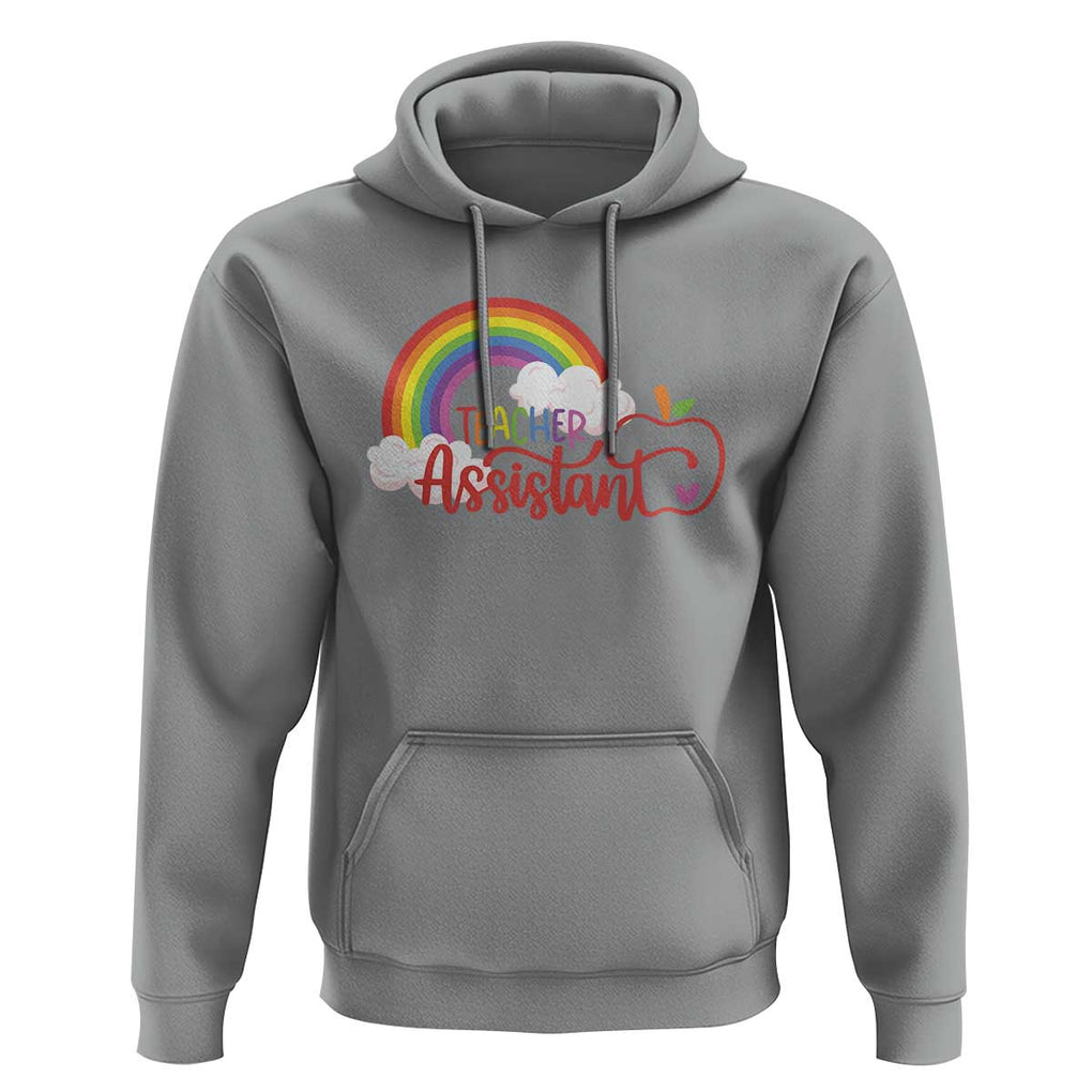 Teacher Assistant Hoodie Back To School Rainbow Apple Cloud TS11 Sport Gray Print Your Wear