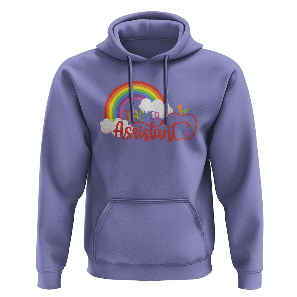 Teacher Assistant Hoodie Back To School Rainbow Apple Cloud TS11 Violet Print Your Wear