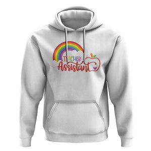 Teacher Assistant Hoodie Back To School Rainbow Apple Cloud TS11 White Print Your Wear
