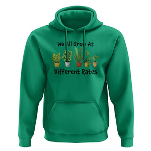 Special Education Teacher Hoodie We All Grow At Different Rates Plants TS11 Irish Green Print Your Wear