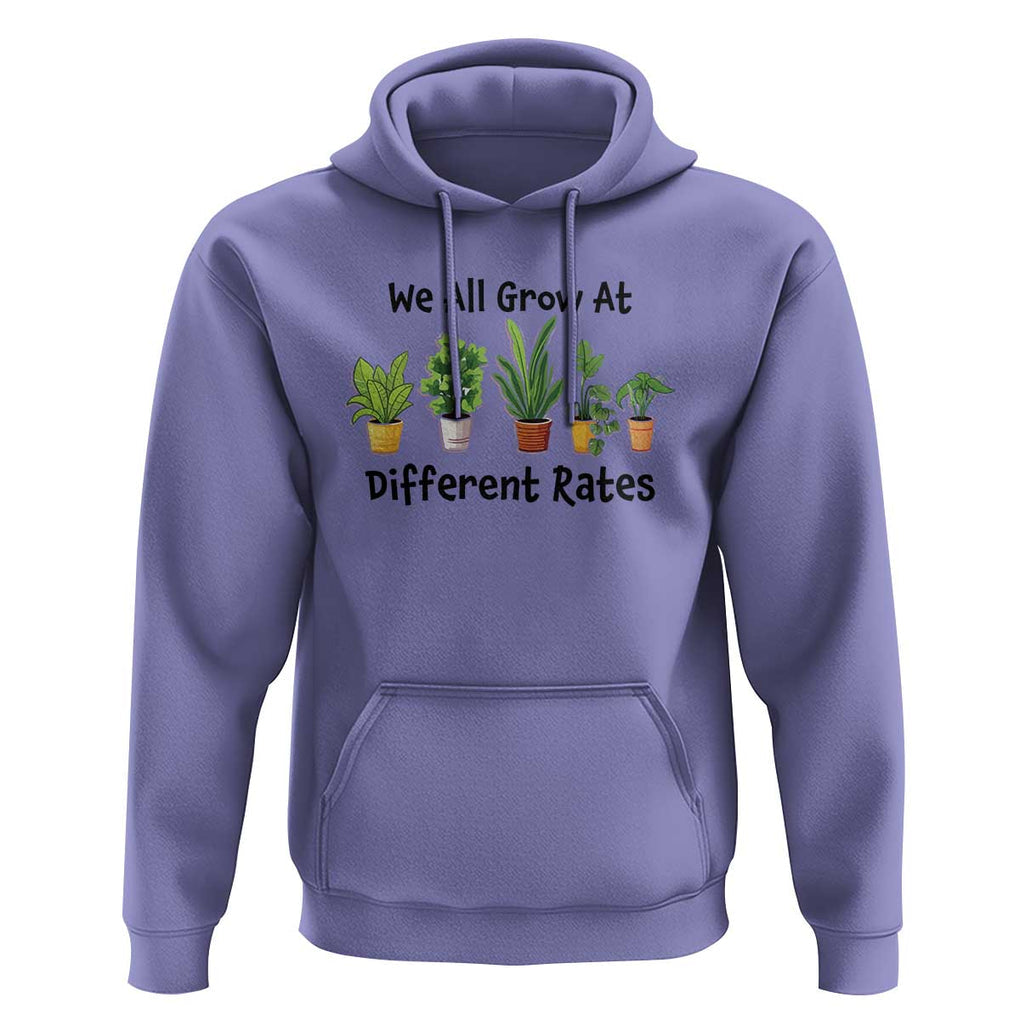 Special Education Teacher Hoodie We All Grow At Different Rates Plants TS11 Violet Print Your Wear