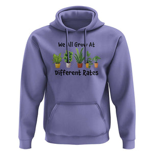Special Education Teacher Hoodie We All Grow At Different Rates Plants TS11 Violet Print Your Wear