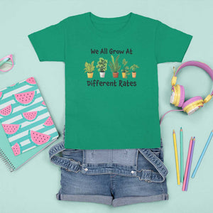 Special Education Teacher T Shirt For Kid We All Grow At Different Rates Plants TS11 Irish Green Print Your Wear