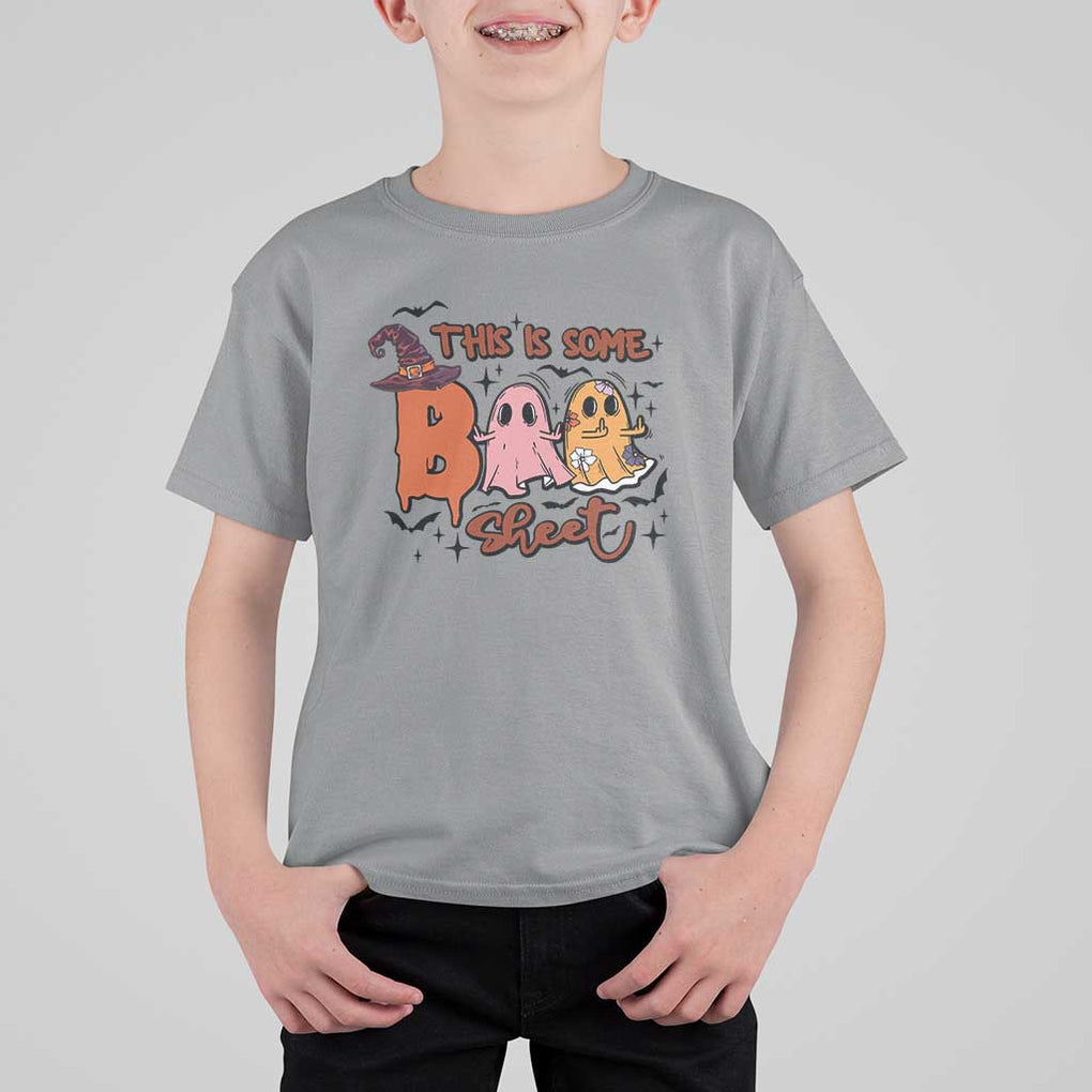 Funny This Is Some Boo Sheet T Shirt For Kid Halloween Ghost Witch Hat TS11 Sport Gray Print Your Wear