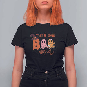 Funny This Is Some Boo Sheet T Shirt For Women Halloween Ghost Witch Hat TS11 Black Print Your Wear