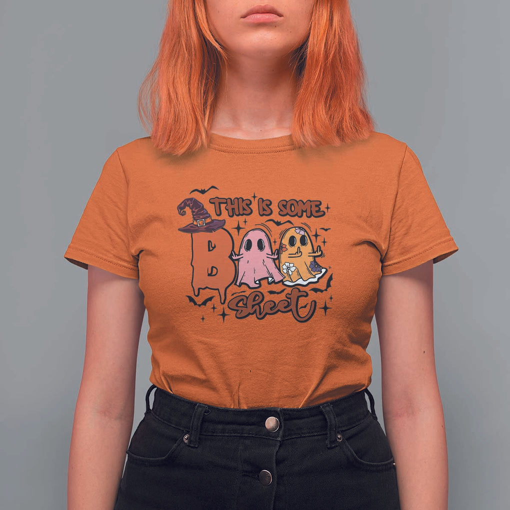 Funny This Is Some Boo Sheet T Shirt For Women Halloween Ghost Witch Hat TS11 Orange Print Your Wear