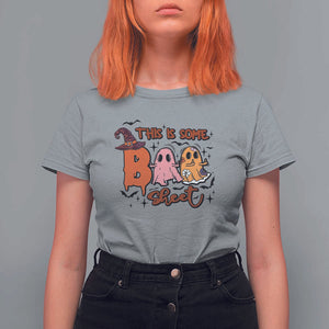 Funny This Is Some Boo Sheet T Shirt For Women Halloween Ghost Witch Hat TS11 Sport Gray Print Your Wear