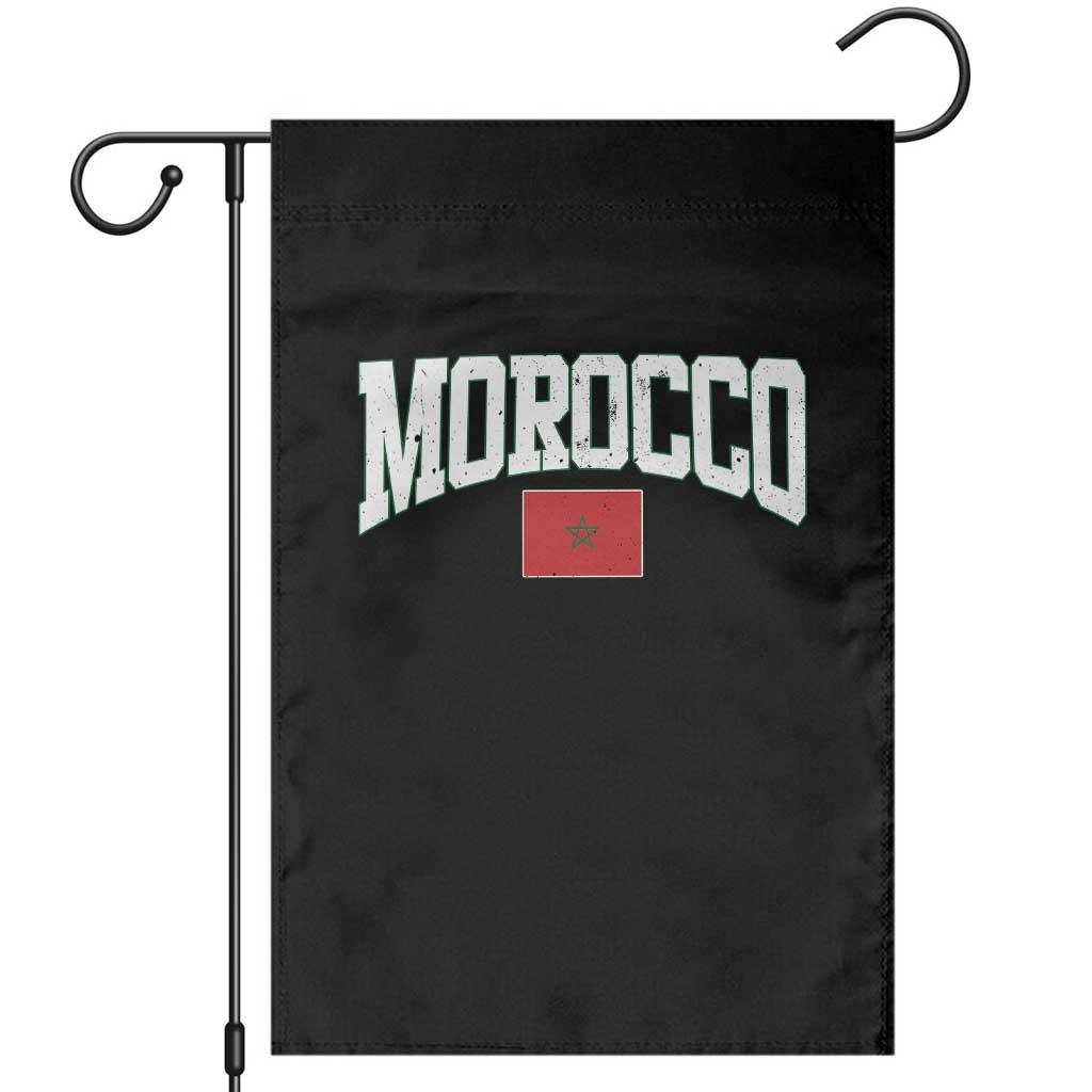 Morocco Football Throwback Design Vintage Moroccan Flag Jersey Style Garden Flag TS11 Black Print Your Wear