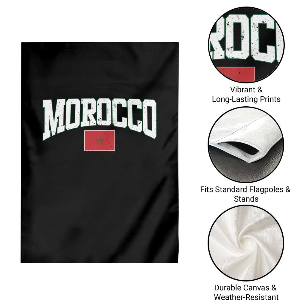 Morocco Football Throwback Design Vintage Moroccan Flag Jersey Style Garden Flag TS11 Print Your Wear
