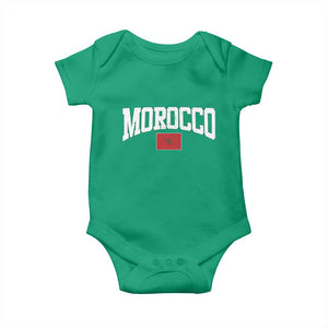 Morocco Football Throwback Design Vintage Moroccan Flag Jersey Style Baby Onesie TS11 Irish Green Print Your Wear