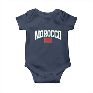 Morocco Football Throwback Design Vintage Moroccan Flag Jersey Style Baby Onesie TS11 Navy Print Your Wear