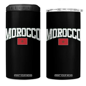 Morocco Football Throwback Design Vintage Moroccan Flag Jersey Style 4 in 1 Can Cooler Tumbler TS11 One Size: 16 oz Black Print Your Wear